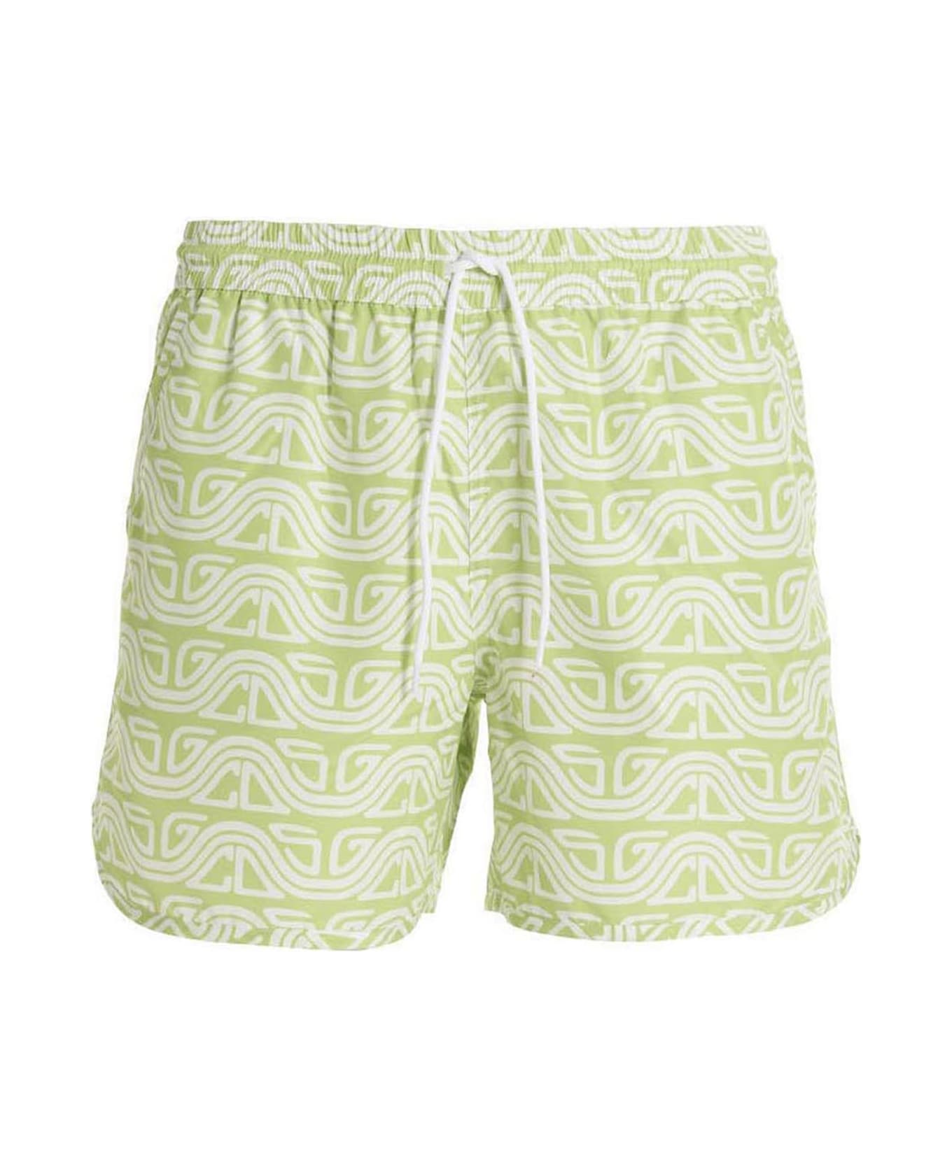 GCDS Waved Logo' Swimming Shorts - Green 水着