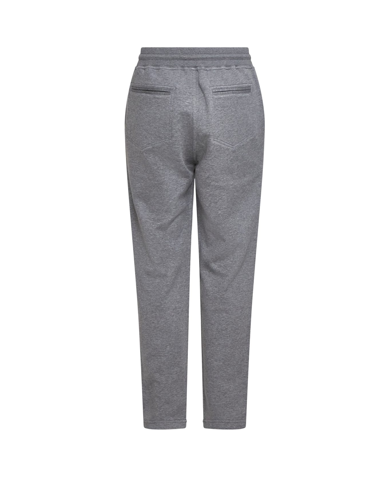 Brunello Cucinelli Drawstring Straight Leg Pants - GREY