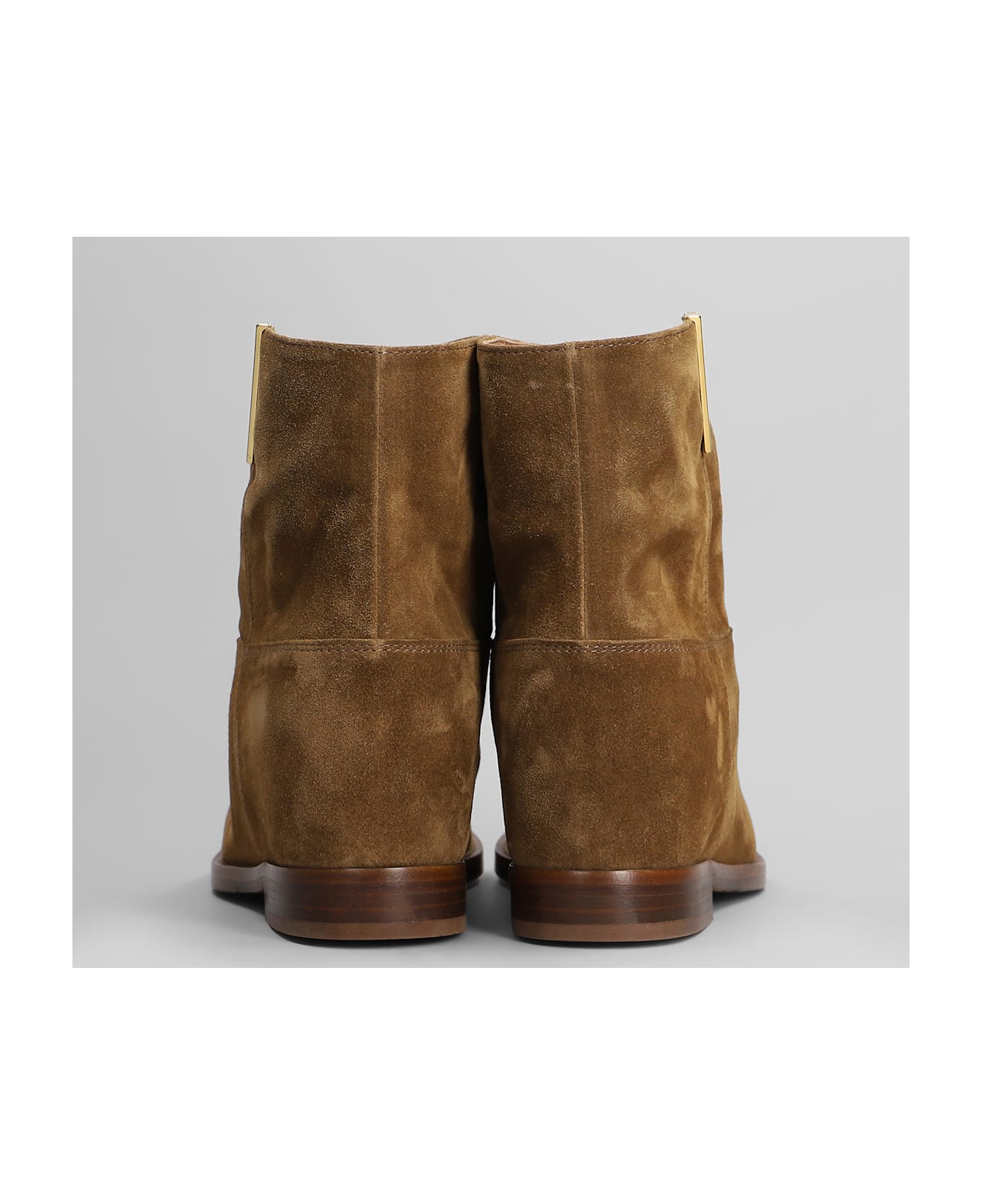 Via Roma 15 Ankle Boots Inside Wedge In Leather Color Suede - leather color