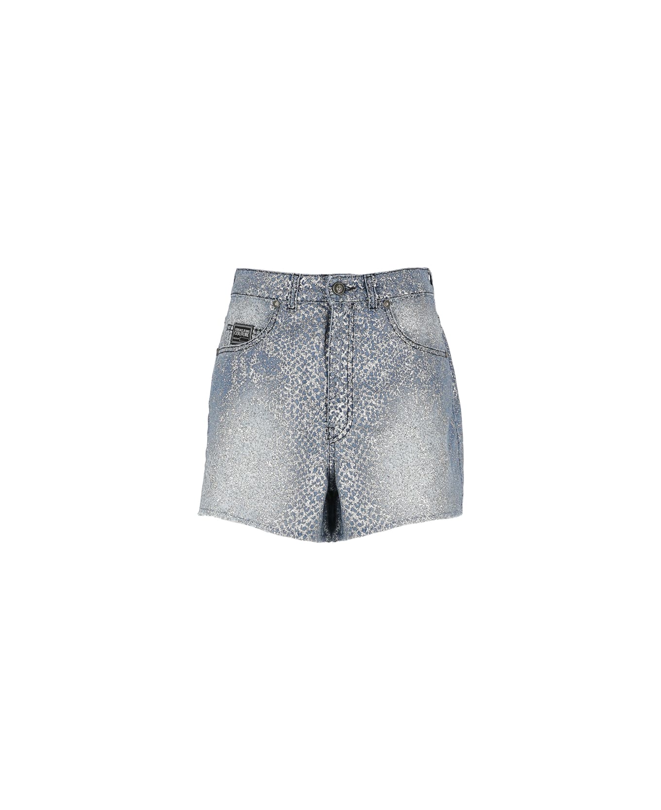 Versace Jeans Couture Glitter Animalier Shorts - Blue