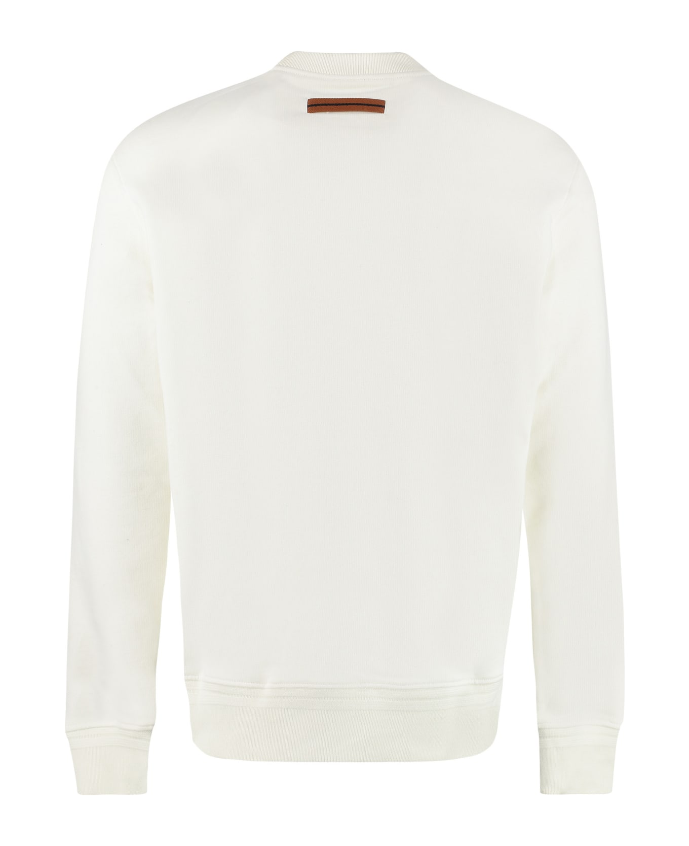 Zegna Logo Detail Cotton Sweatshirt - White