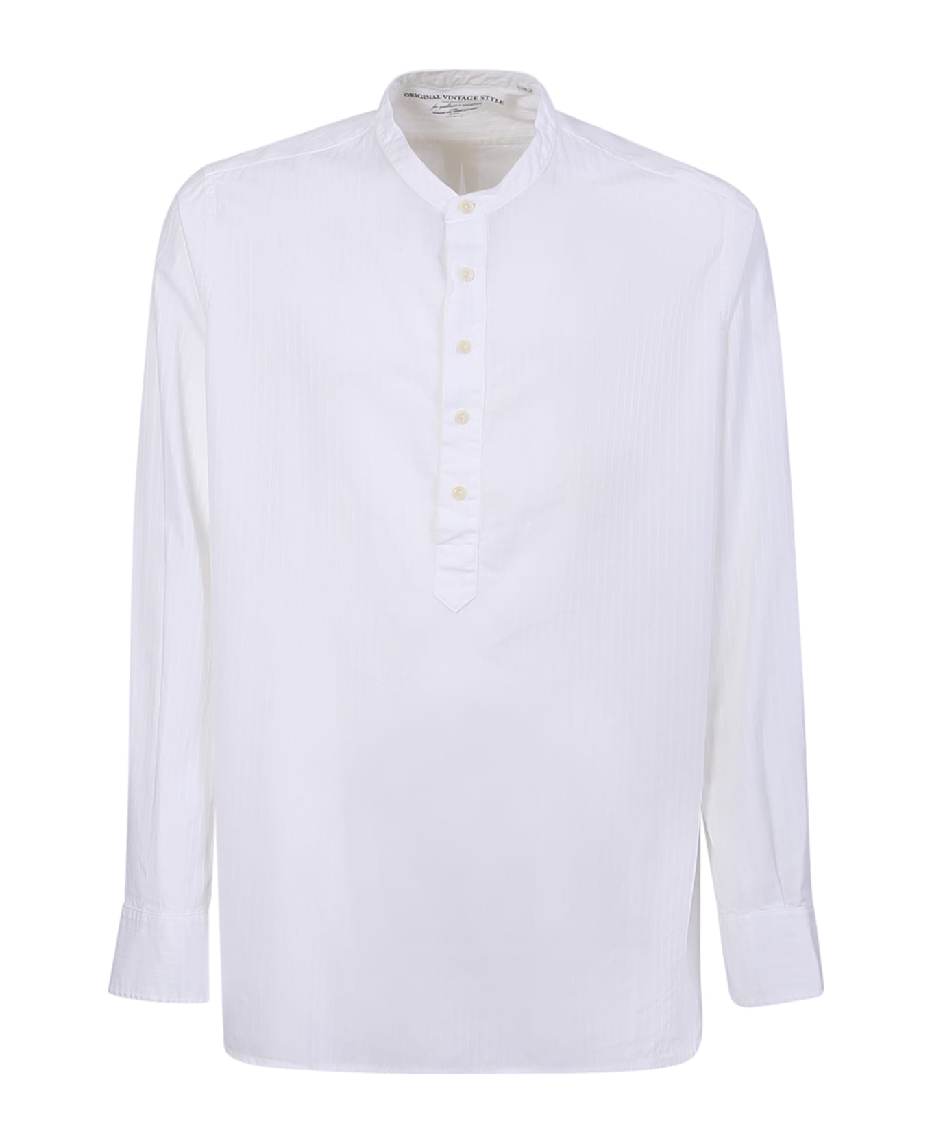 Original Vintage Style Korean Collar White Shirt - White