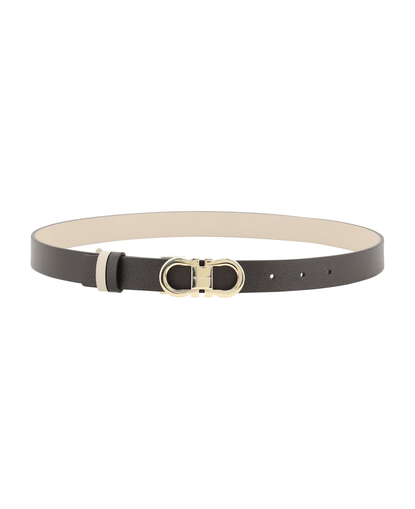 Ferragamo Leather Belt - BROWN PATTERNED DARK