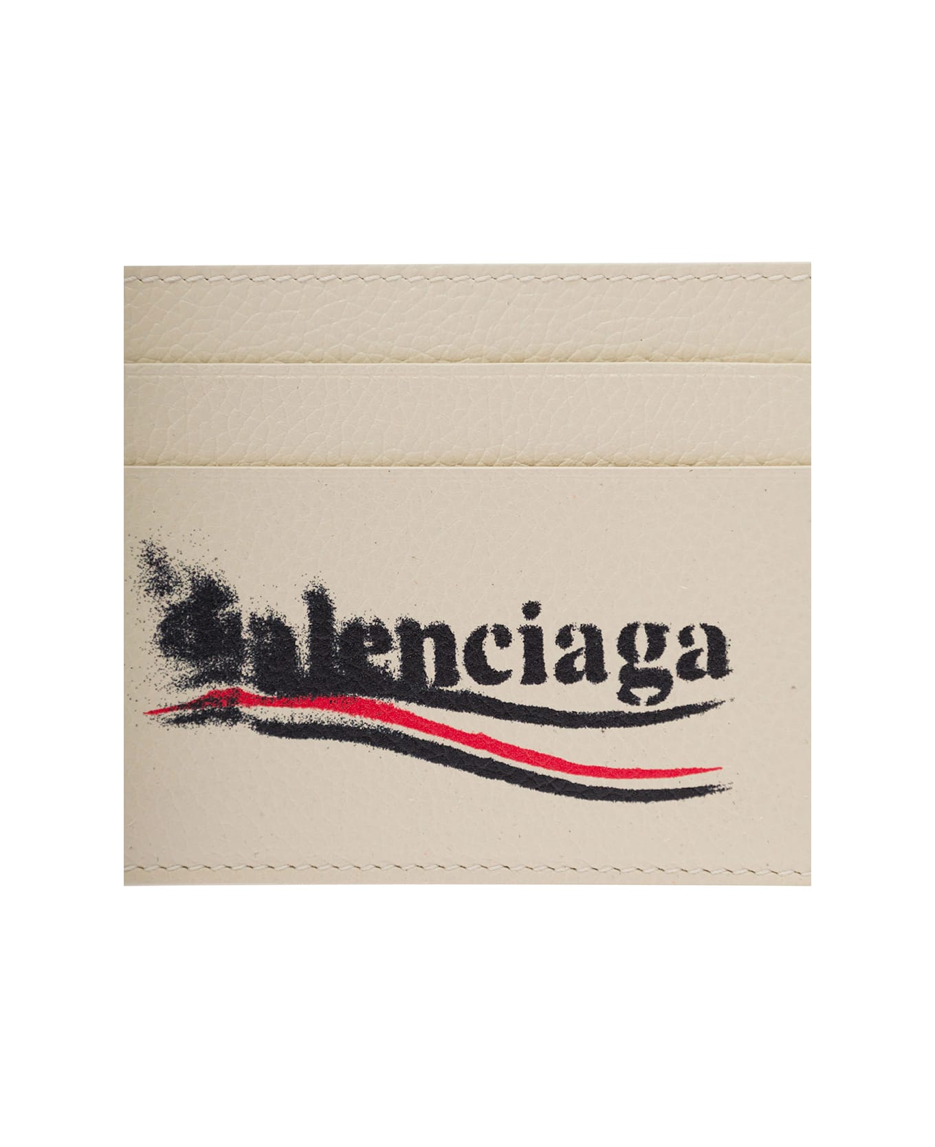 Balenciaga Card Holder With Political Stencil Logo - White