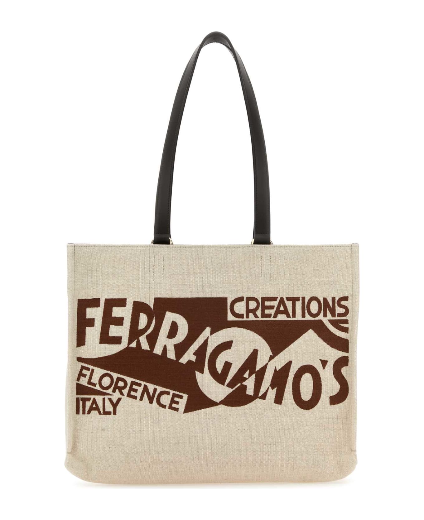 Ferragamo Sand Canvas Shopping Bag - TESTADIMORO
