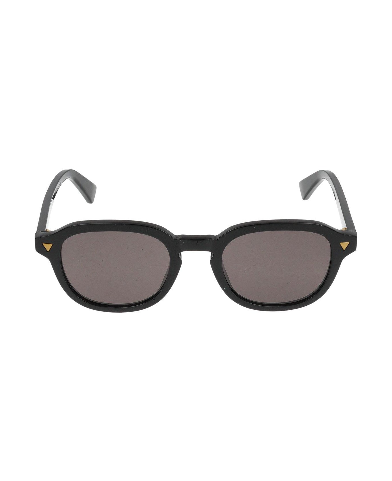 Bottega Veneta Oval-frame Sunglasses - Black-black-grey