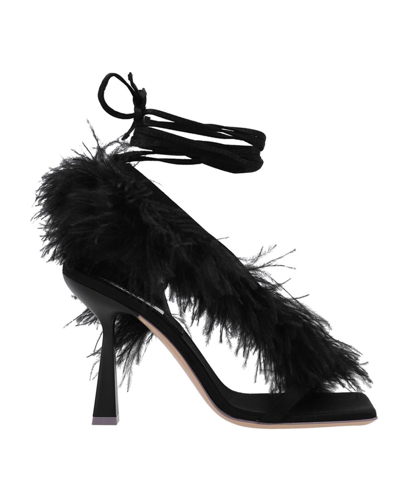 Sebastian Milano 'feather Wrap Sandals - Black  