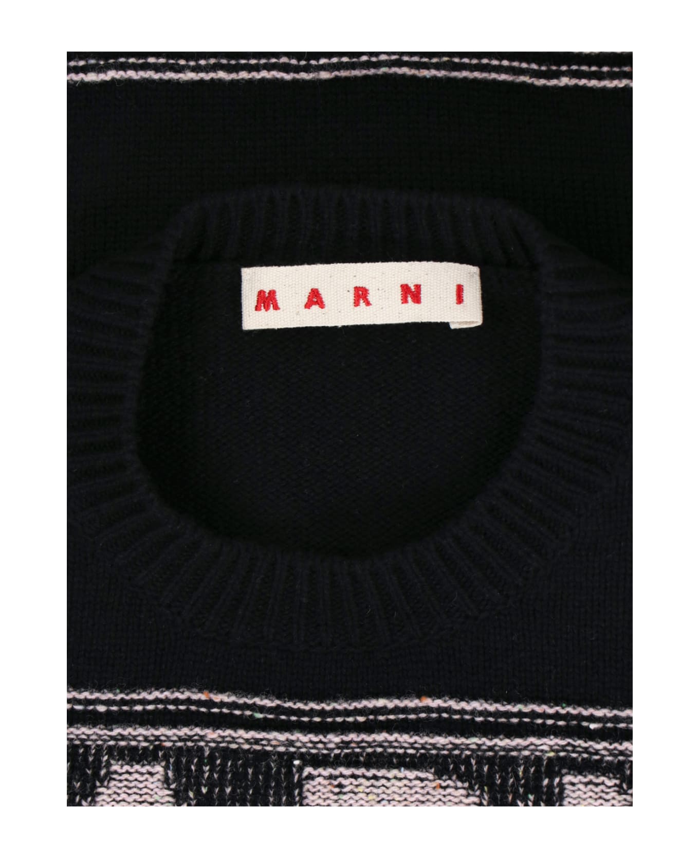 Marni Logo Crewneck Jumper - Black ニットウェア