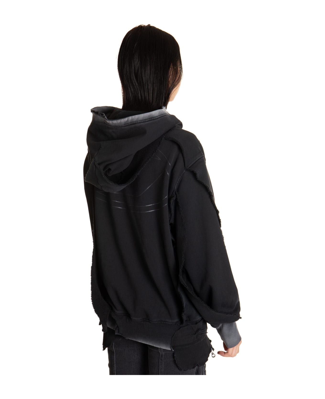 【DIESEL】 S Strahoop Hood Gray DIESEL Strahoop-N1 Distressed Effect Hoodie in Gray for Men