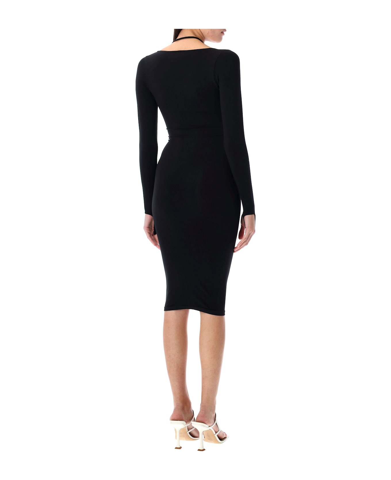 ANDREĀDAMO Sculpting Jersey Midi Dress - BLACK