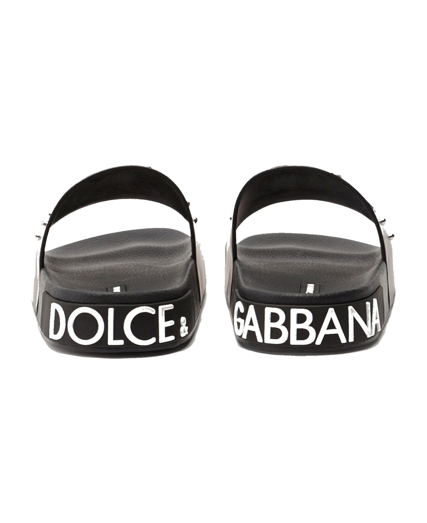 Dolce & Gabbana Logo Beach Flats - Black サンダル