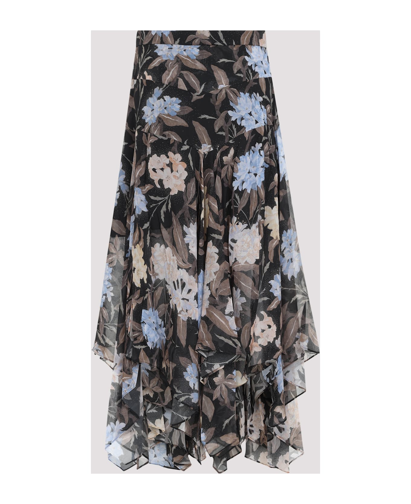 Zimmermann Eden Handkerchief Midi Skirt - Black Inca Lily