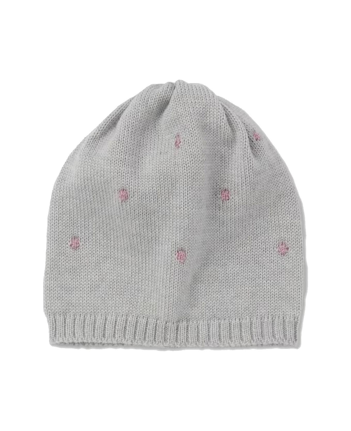 Little Bear Grey Virgin Wool Hat - Grigio/Peonia アクセサリー＆ギフト