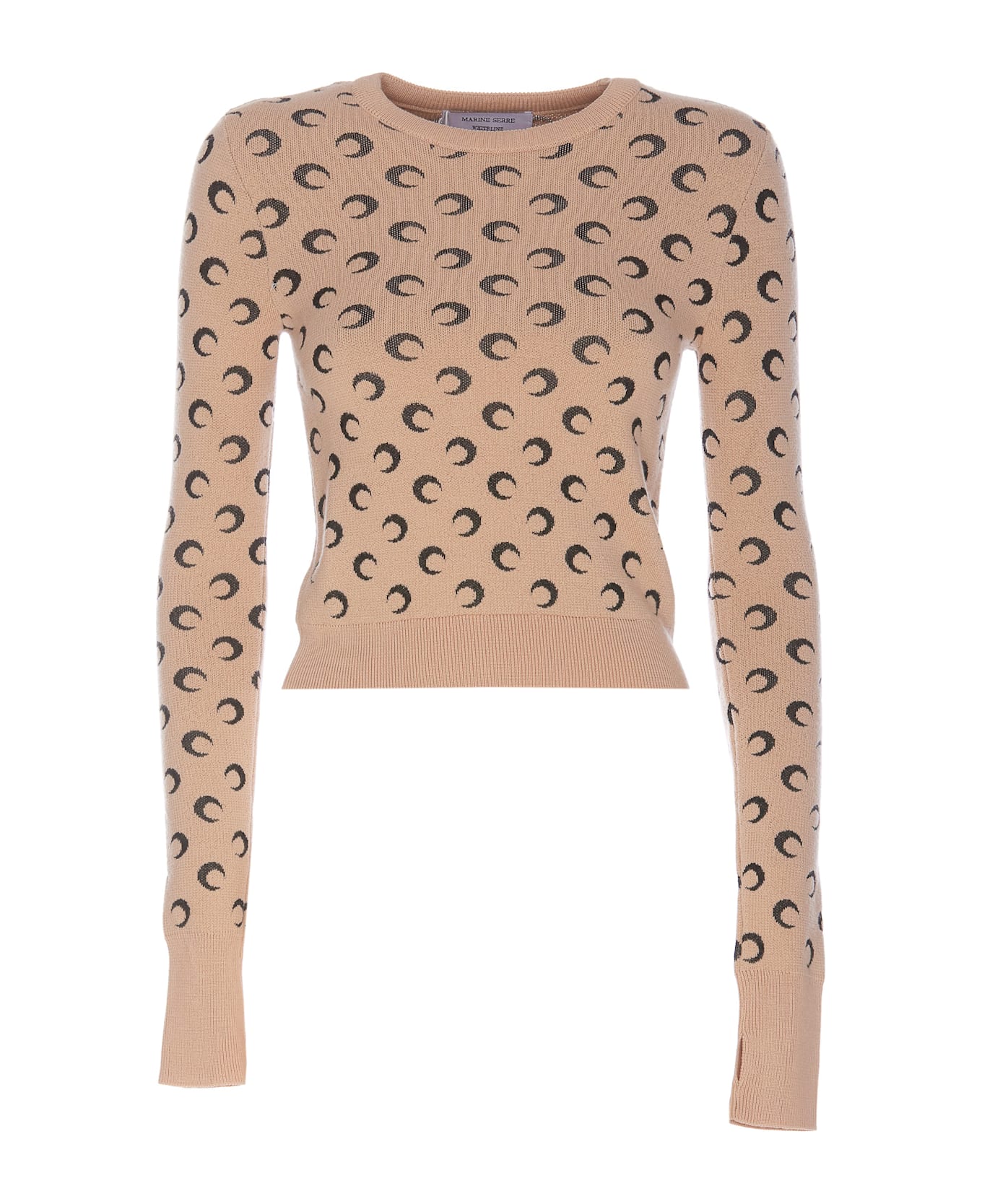 Marine Serre Moon Jacquard Sweater - Beige