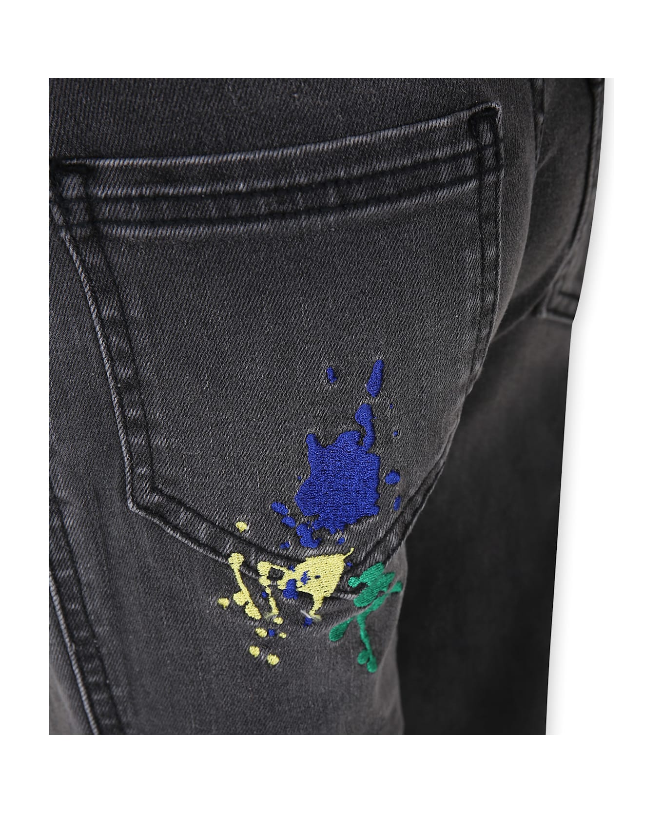 Little Marc Jacobs Grey Jeans For Boy With Embroidery - Grey