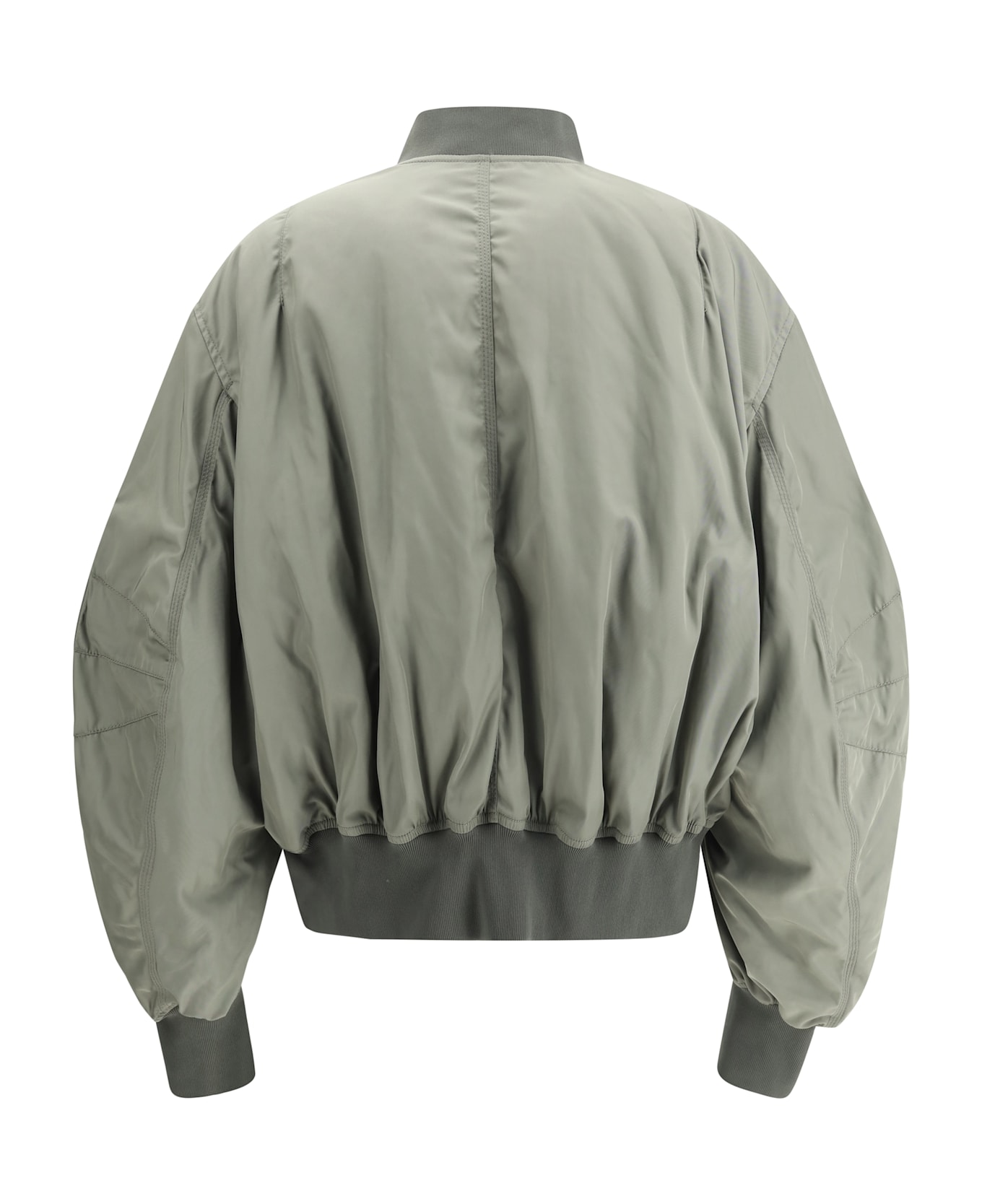 The Attico Nylon Bomber Jacket - Military Green