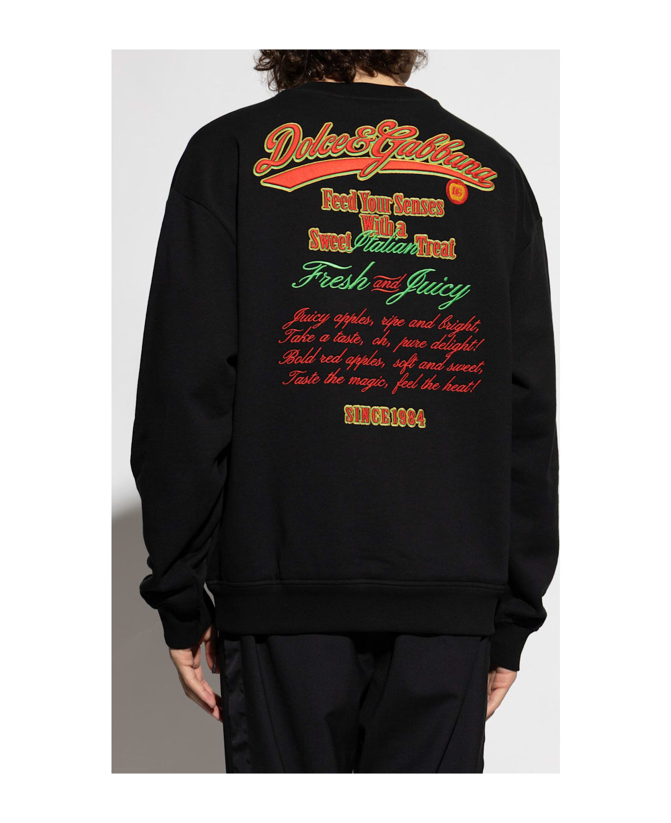 Dolce & Gabbana Sweatshirt With Logo - Black フリース