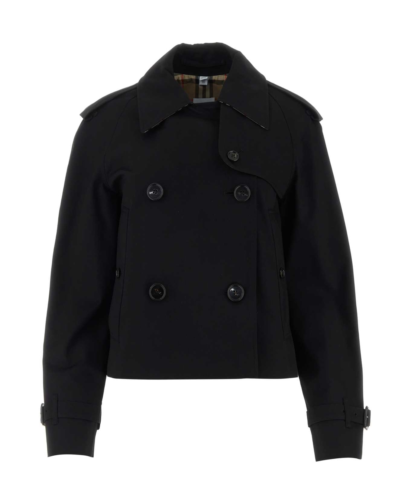 Burberry Black Gabardine Trench - BLACK