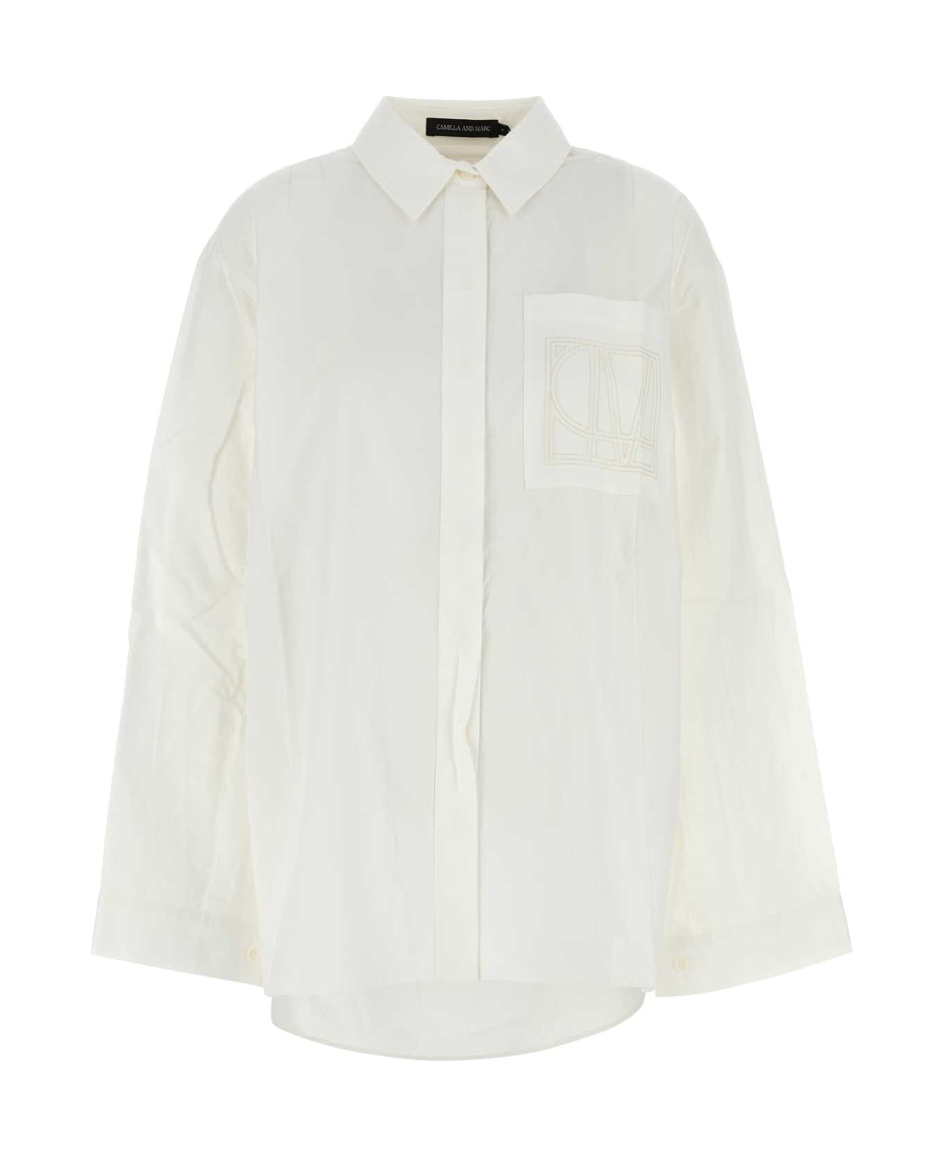 Camilla and Marc White Poplin Winslow Oversize Shirt - SOFTWHITE