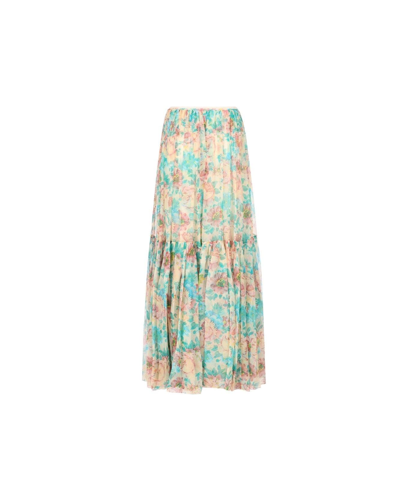 Chloé Gathered Maxi Skirt - Beige
