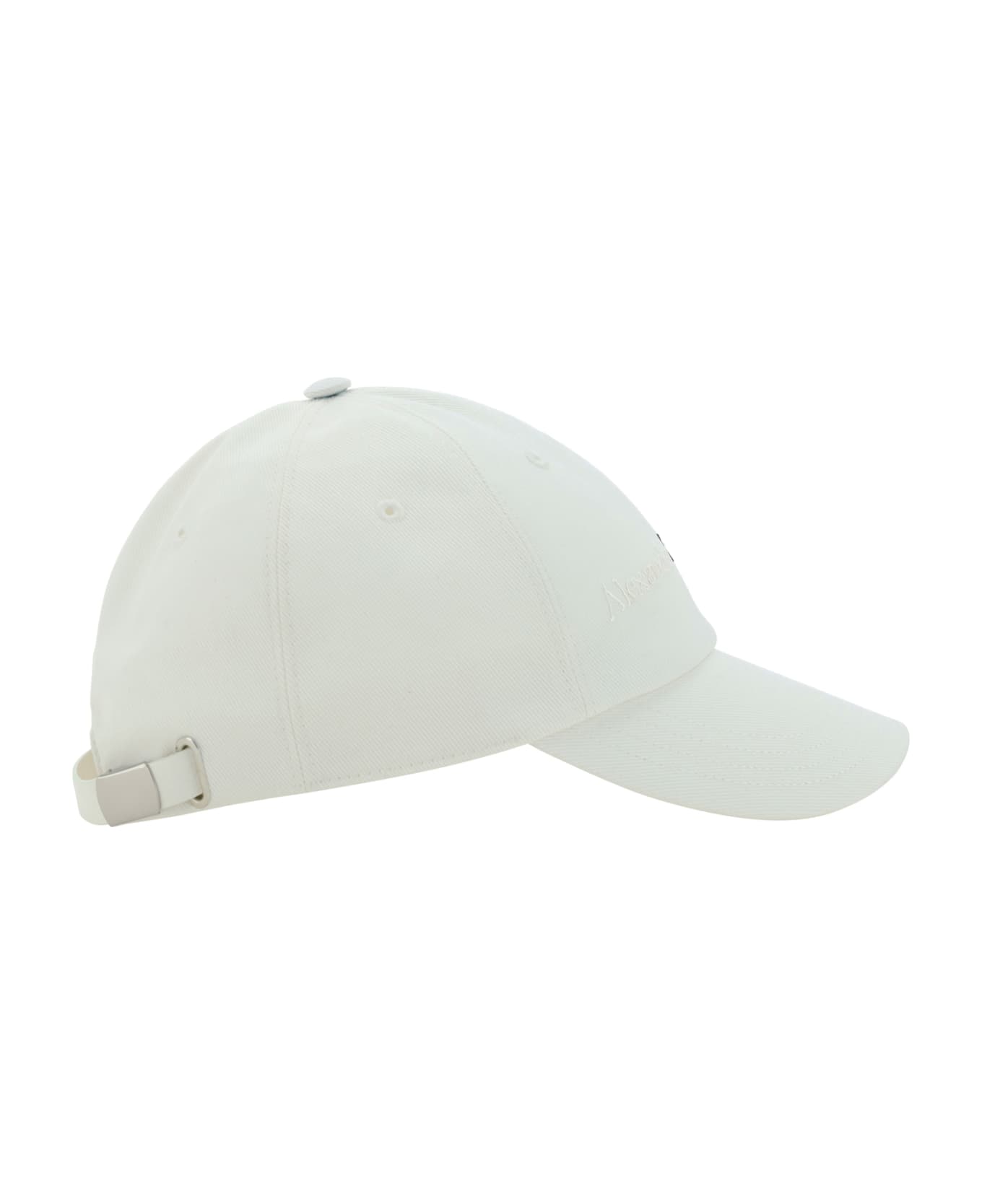 Alexander McQueen Logo Embroidered Baseball Cap - White/black 帽子