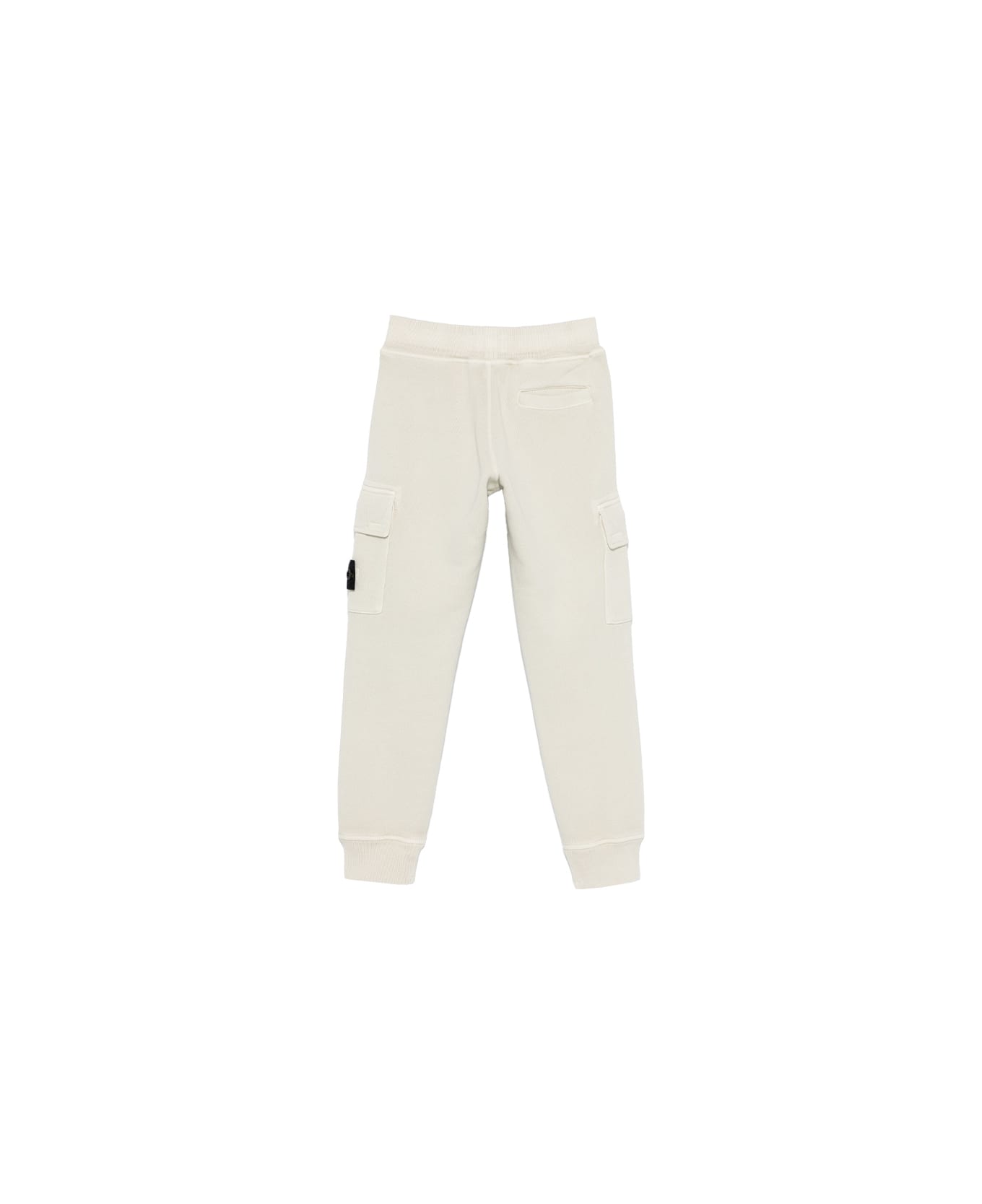 Stone Island Putty Diagonal Organic Cotton Joggers With Old Effect - Grey