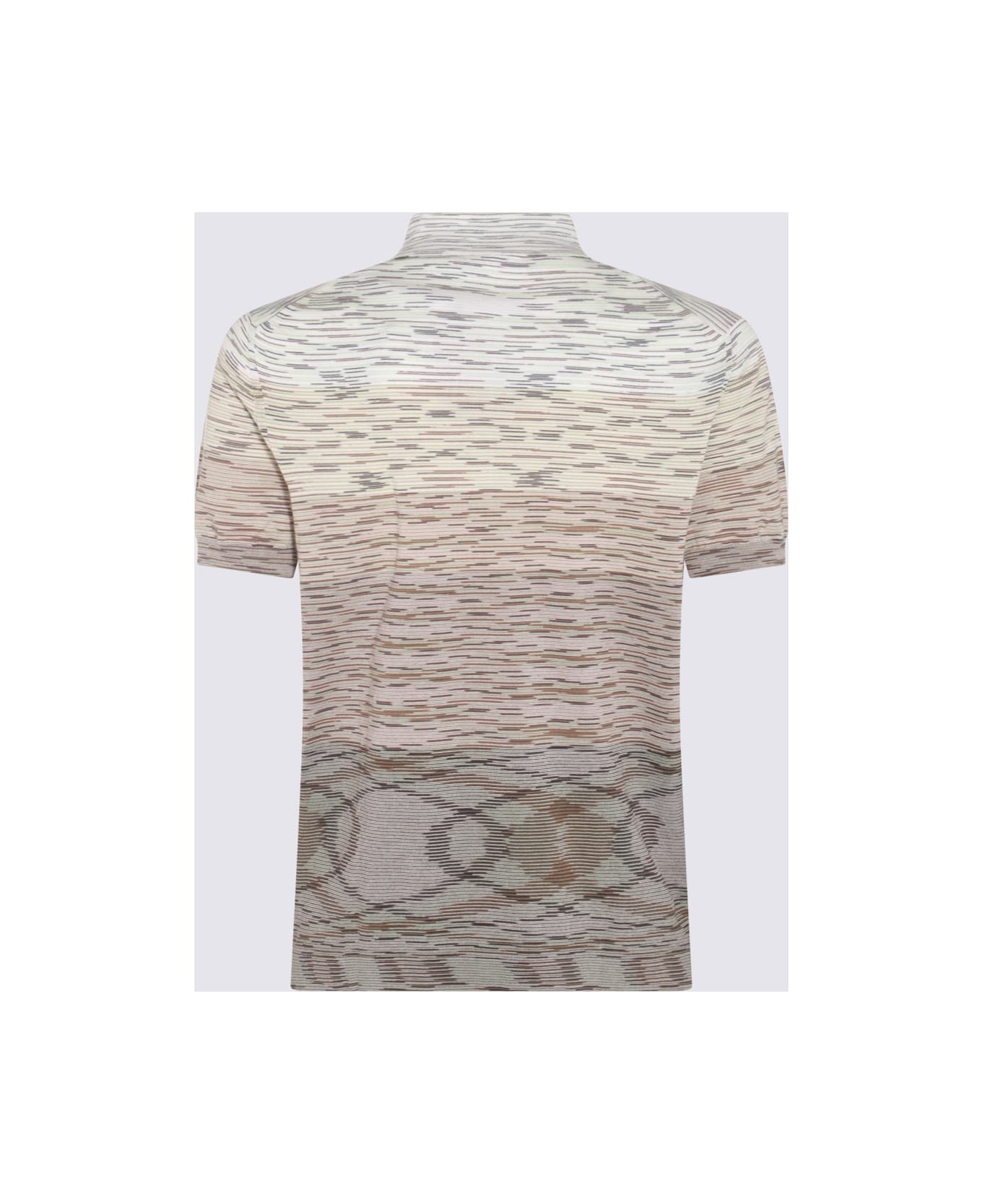 Missoni Beige Multicolour Cotton Polo Shirt - DEGRADED SPACE DYE WITH BEIGE