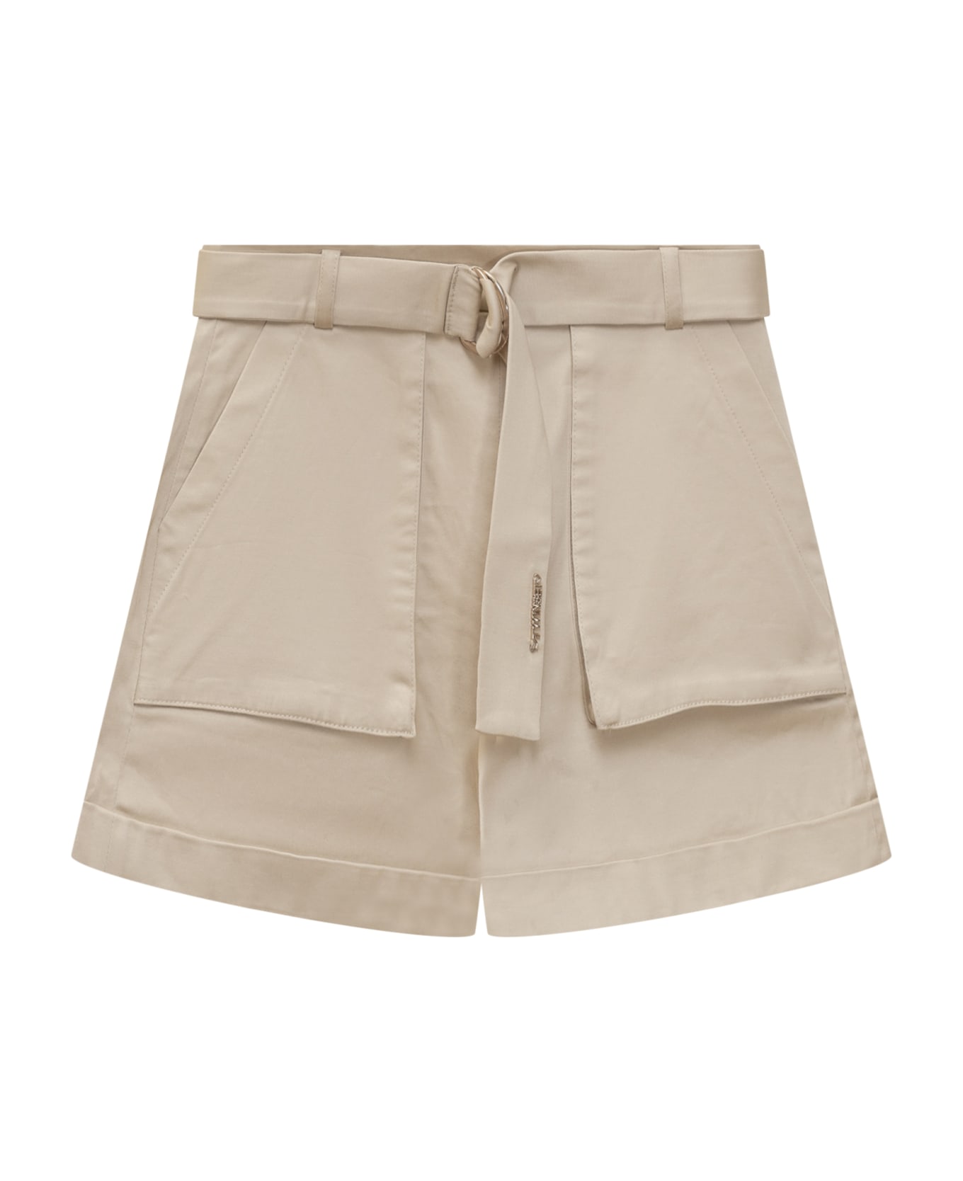 TwinSet Shorts With Logo - Beige