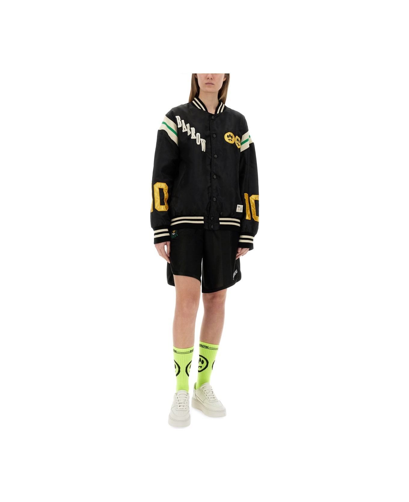 Barrow Satin Bomber Jacket - BLACK