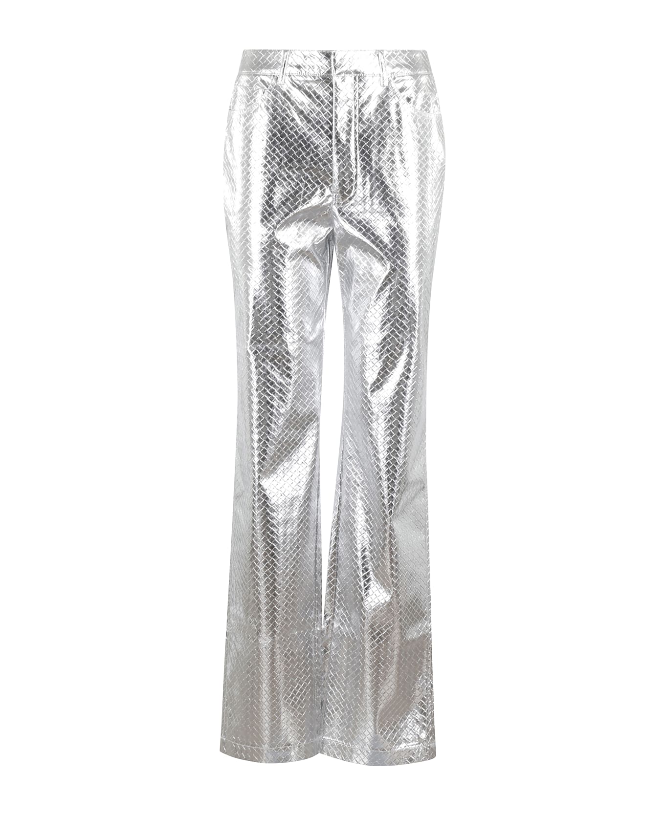 Rotate by Birger Christensen Braided Straight Pants - Silver