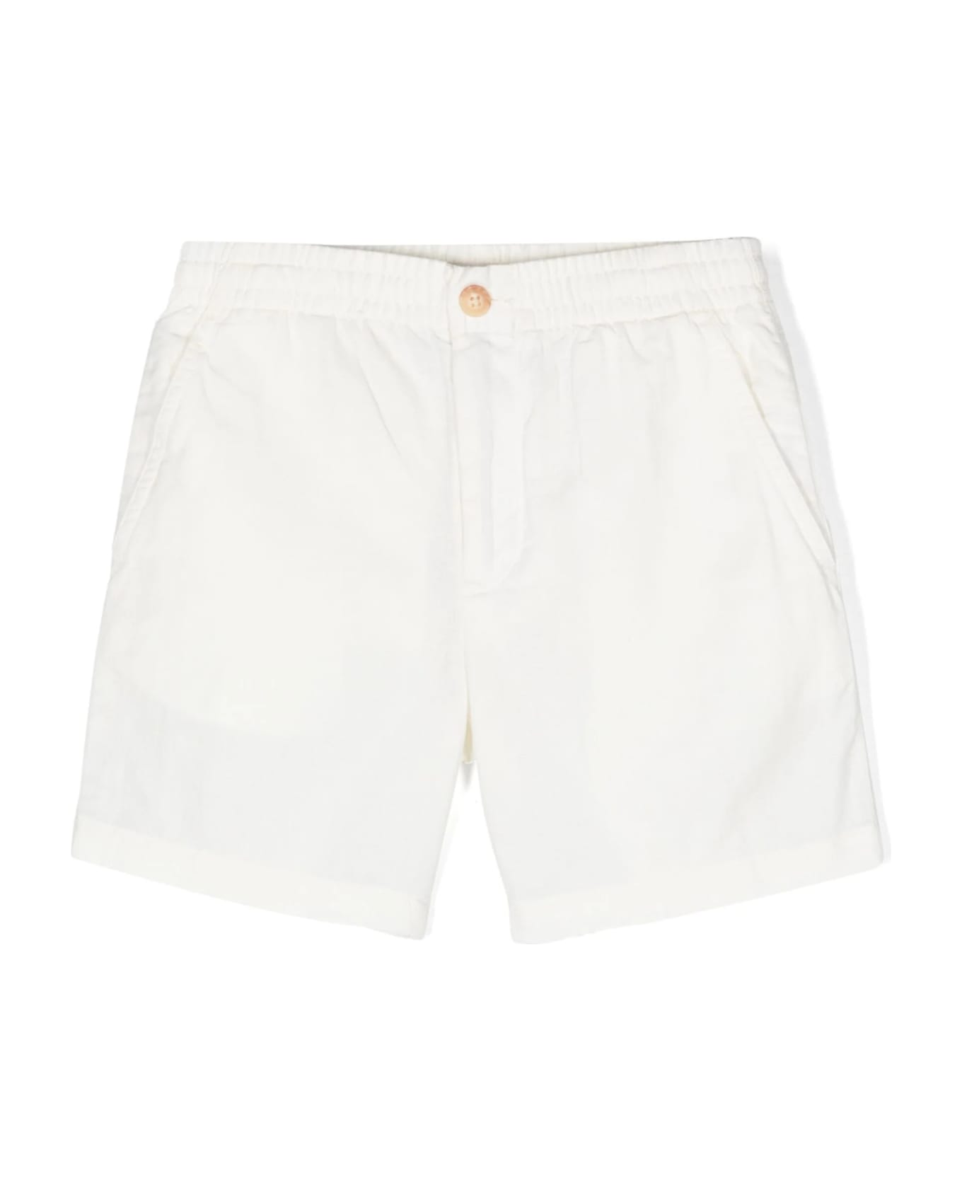Ralph Lauren White Linen And Cotton Bermuda Shorts - White ボトムス