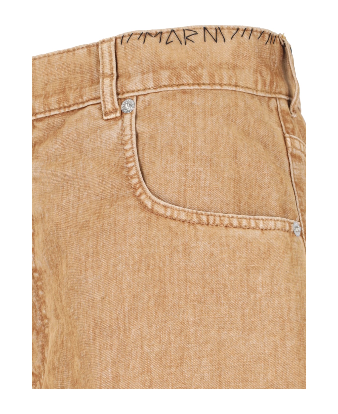 Marni Lapel Detail Jeans - Brown