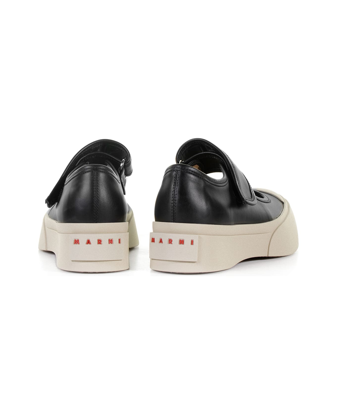 Marni Pablo Mary Jane Sneaker In Nappa With Strap - BLACK ウェッジシューズ