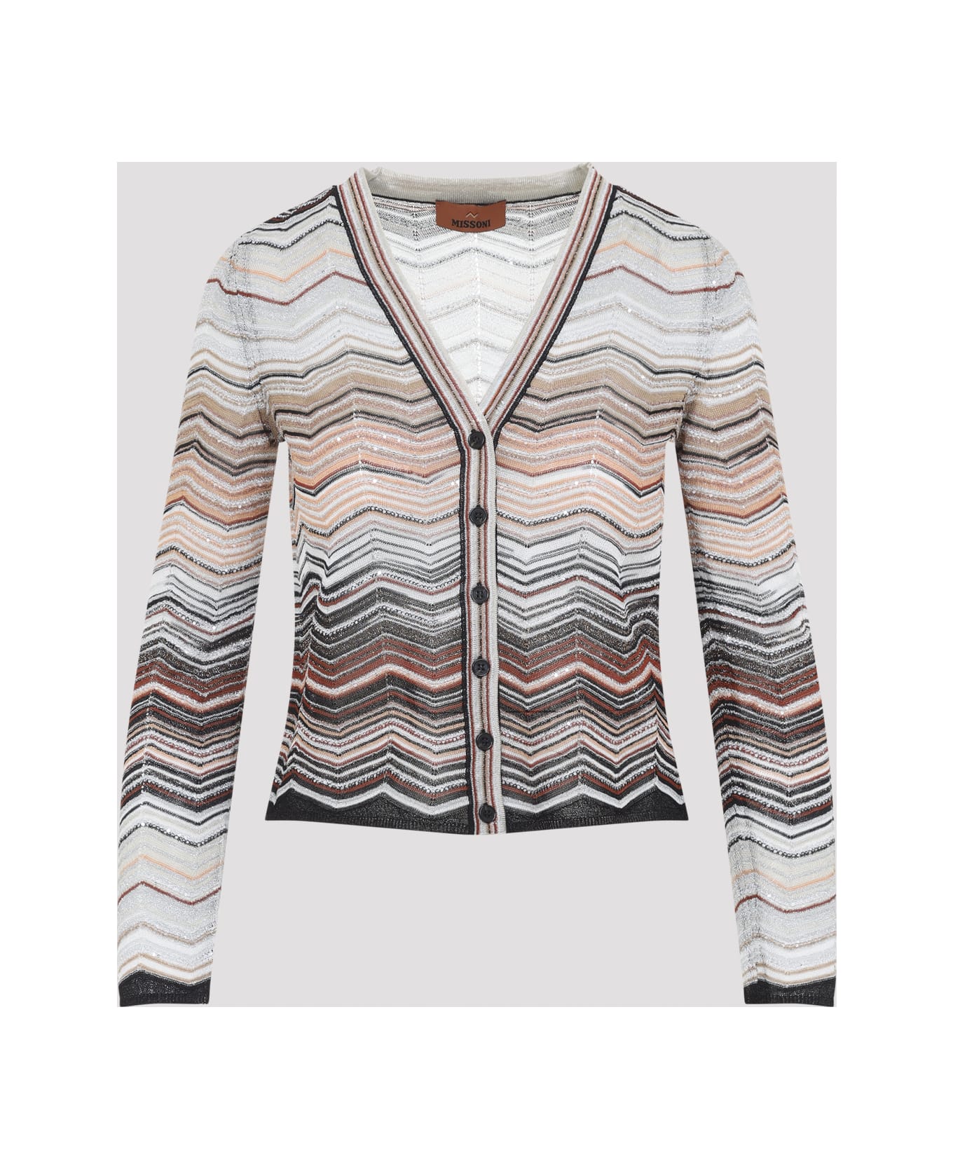 Missoni Buttoned Cardigan - Zv Red Beige Tones
