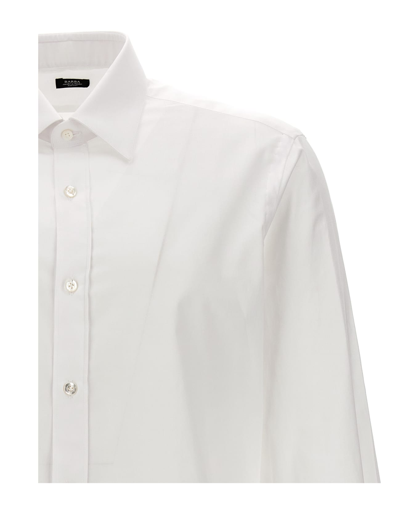 Barba Napoli Micro Operated Shirt - White