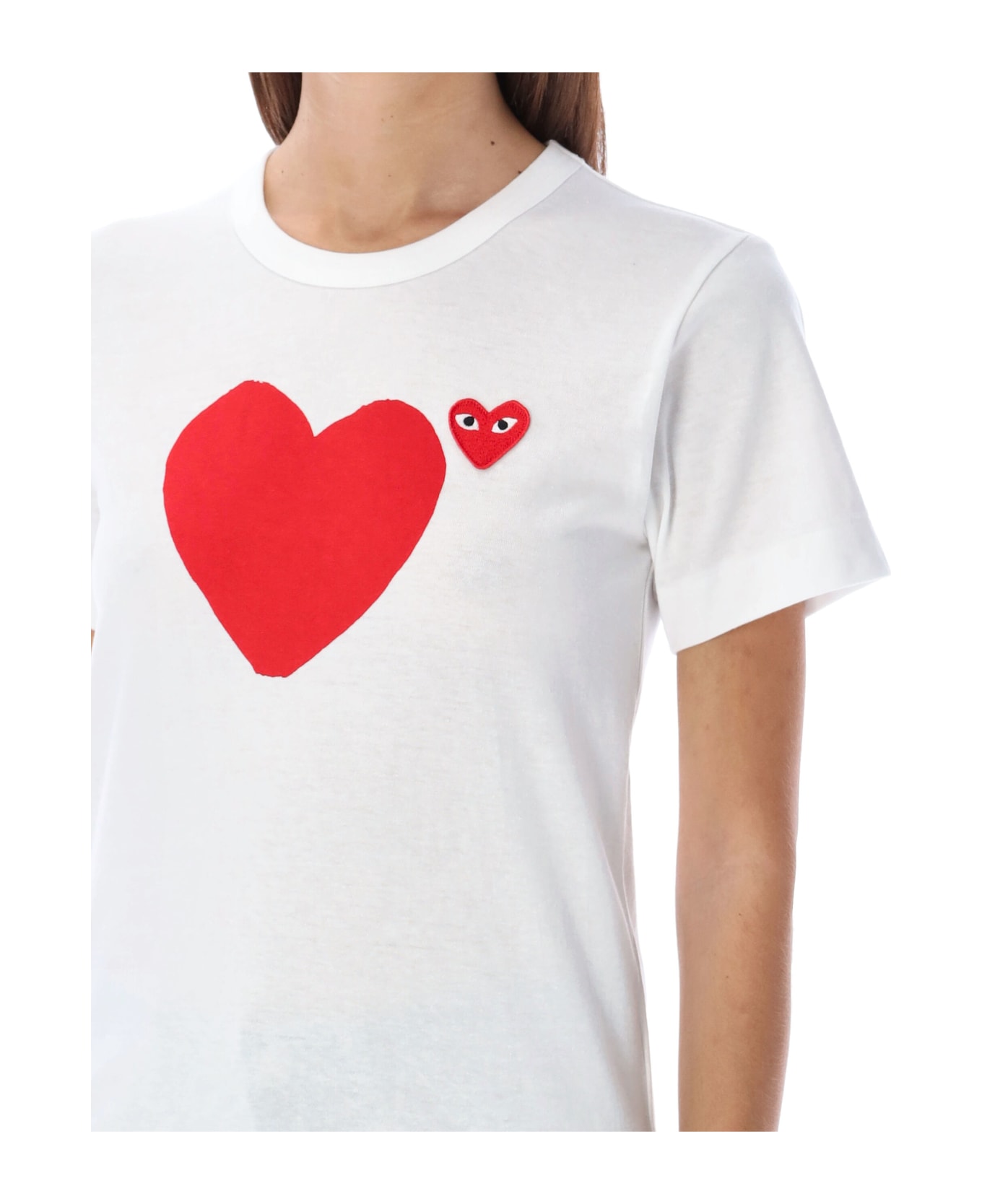 Comme des Garçons Play Big Red Heart T-shirt - WHITE RED Tシャツ