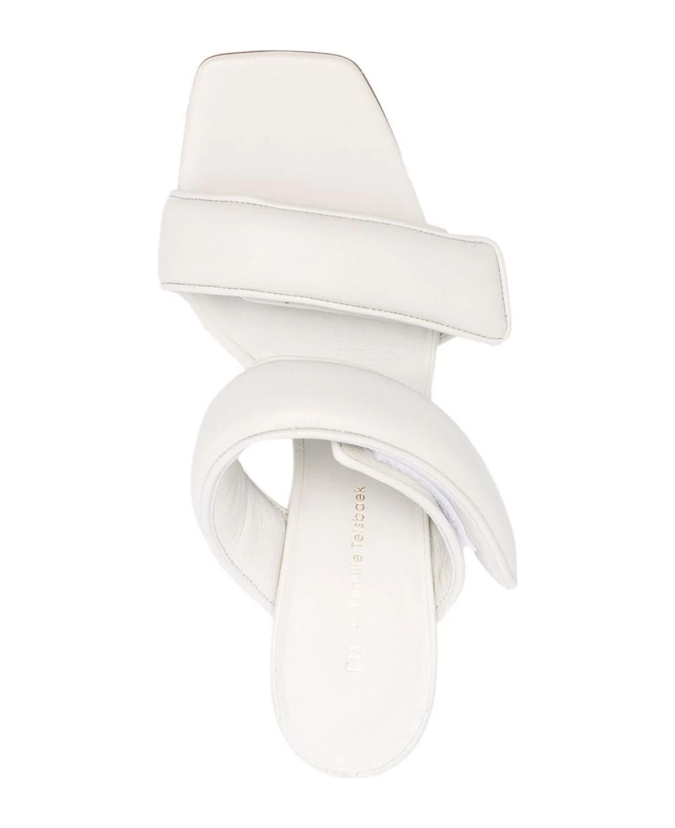 GIA BORGHINI White Leather Perni 03 Sandals - Shell サンダル