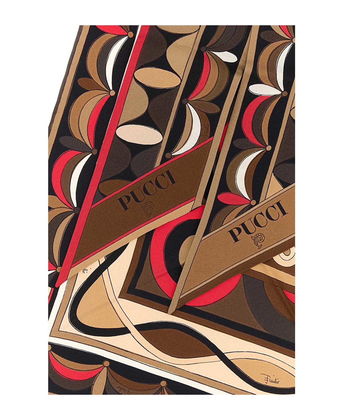 Pucci Printed Silk Foulard - GOLDRED