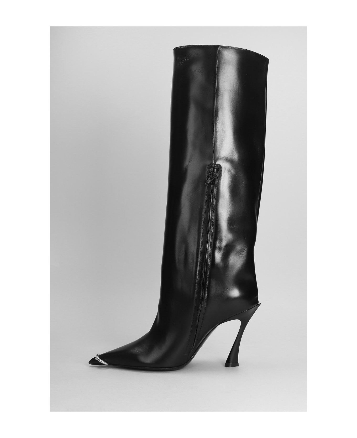 Mugler High Heels Boots In Black Leather - black ブーツ