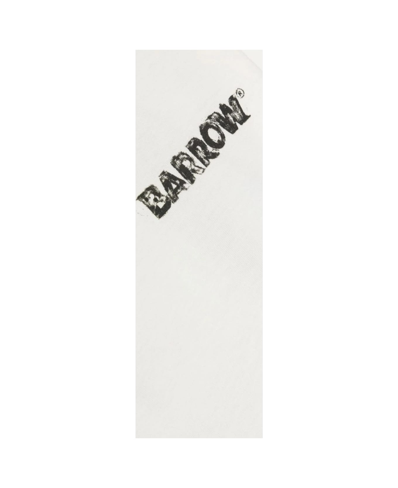 Barrow White T-shirt With Logo And Graphics - Off white