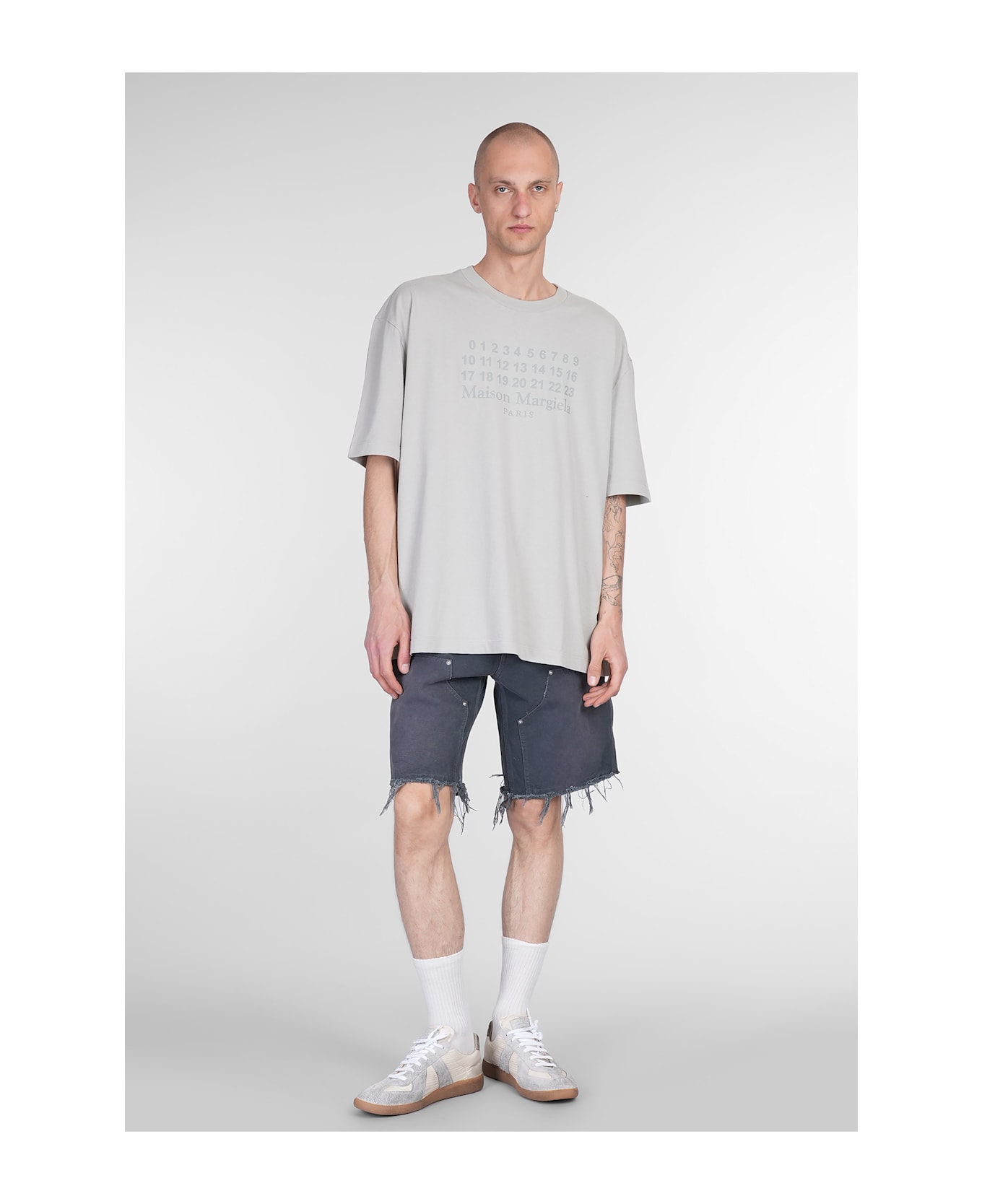 Maison Margiela Shorts In Grey Denim - Grey