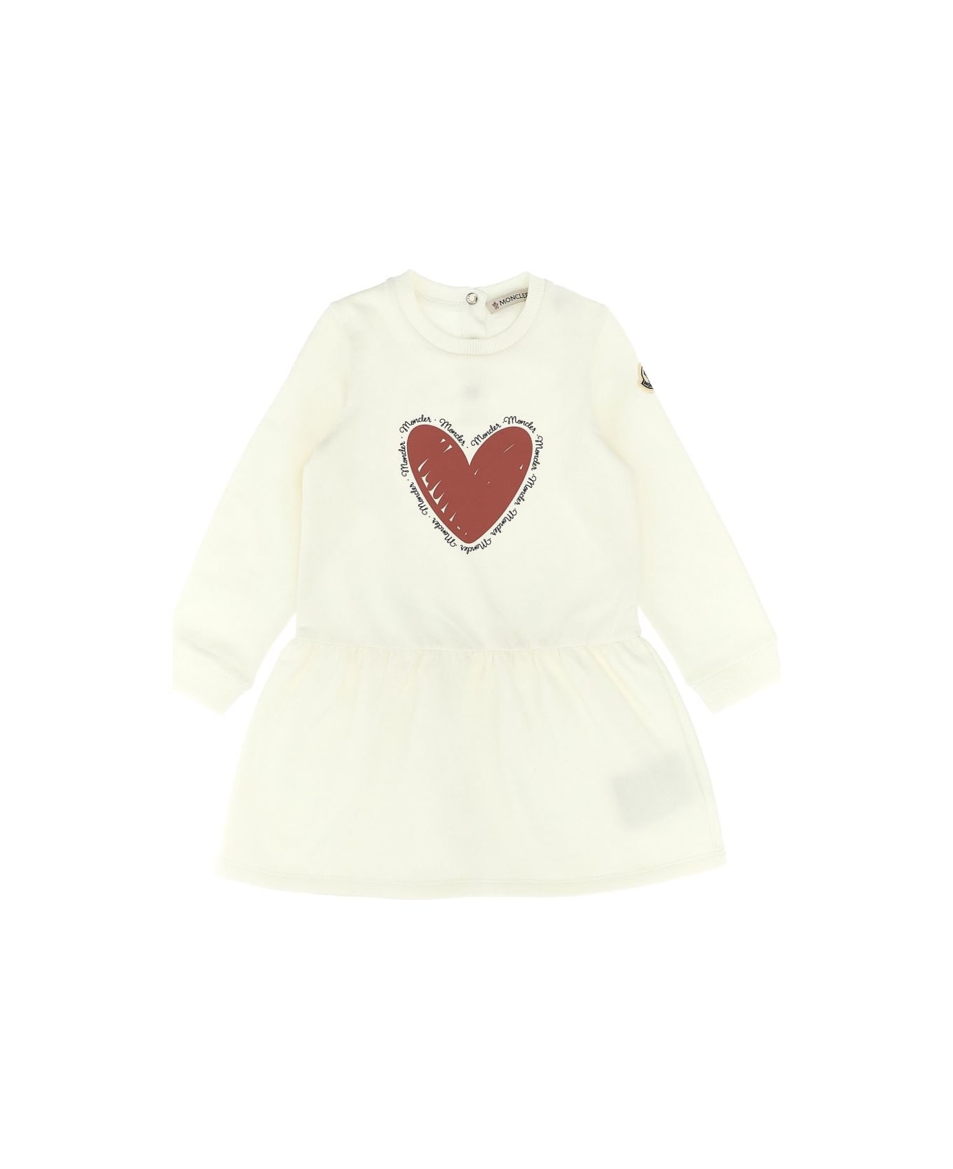 Moncler Enfant, Cotton Sweatshirt Dress - White
