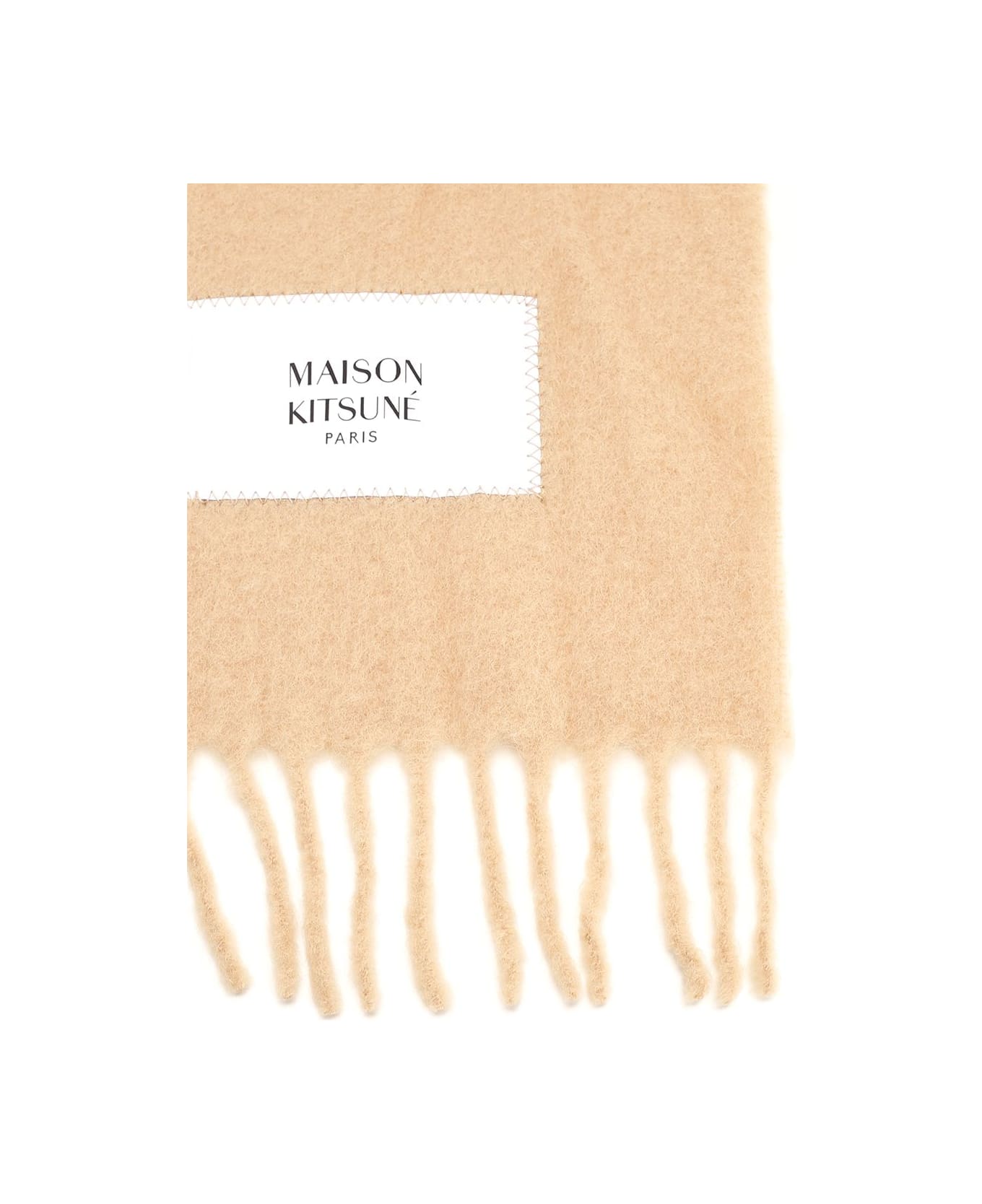 Maison Kitsuné Baby Alpaca Scarf - Beige