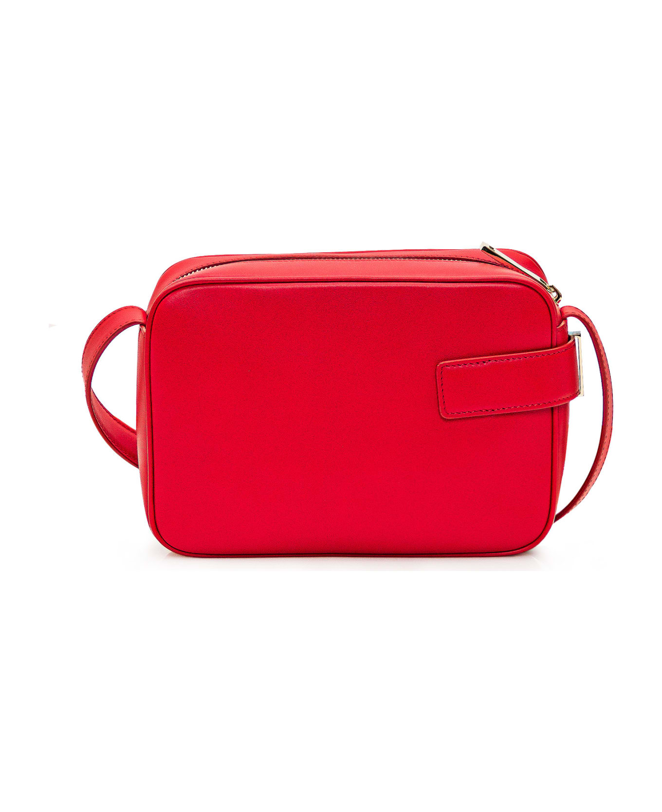 Ferragamo 'camera Case S' Red Crossbody Bag With Gancini Buckle In Leather Woman - FLAME RED