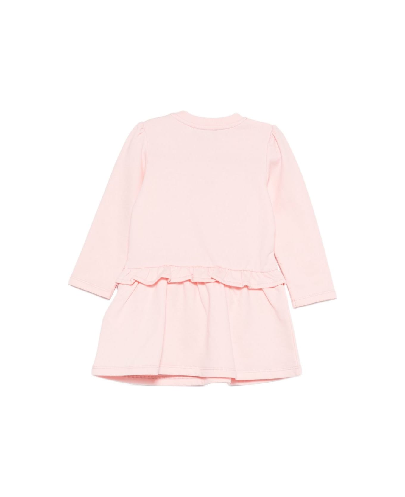 Moschino Kids Dress With Ruffles And Embroidery - Pink ボディスーツ＆セットアップ