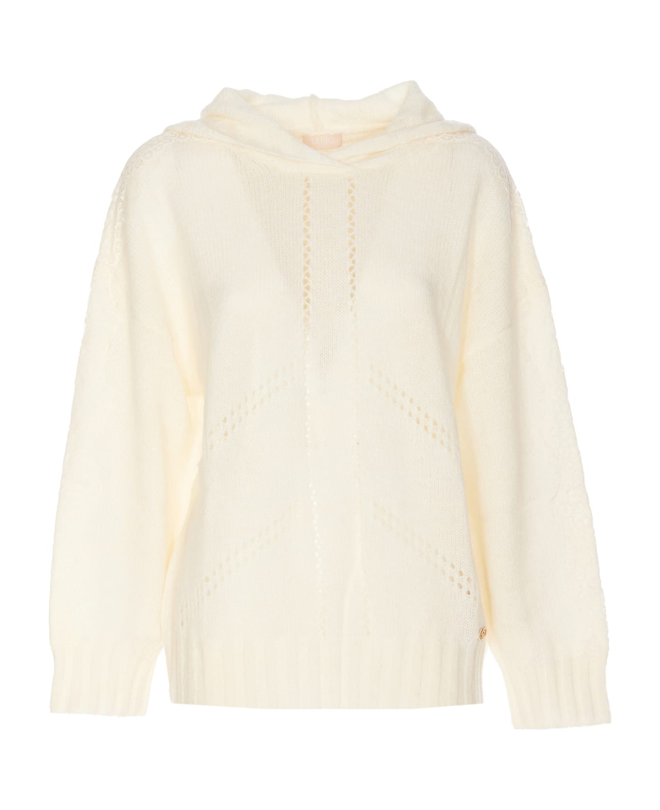 Liu-Jo Wool Sweater With Hood - White