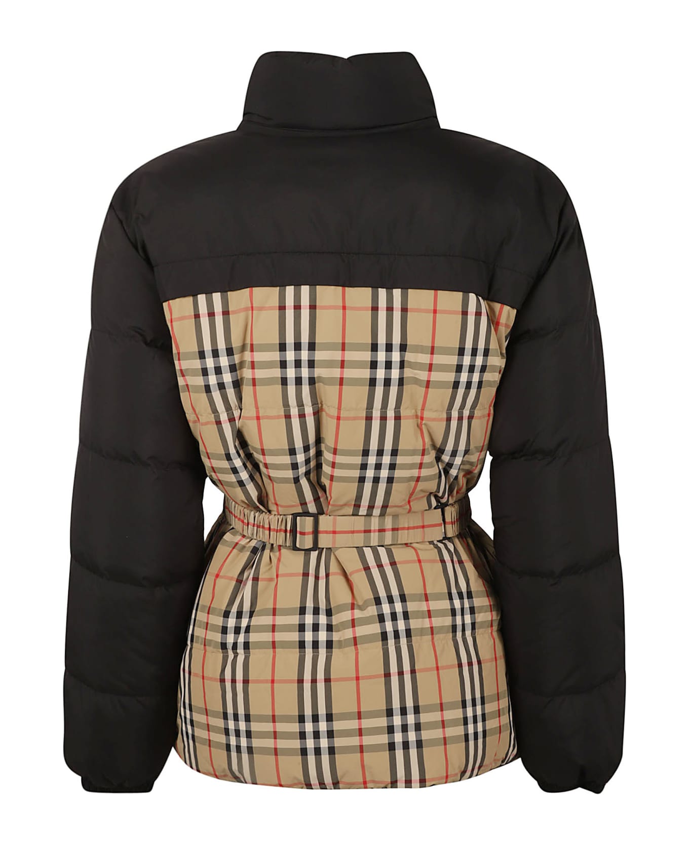 Burberry Fitted Waist Belted Padded Jacket - Archive Beige Ip Chk