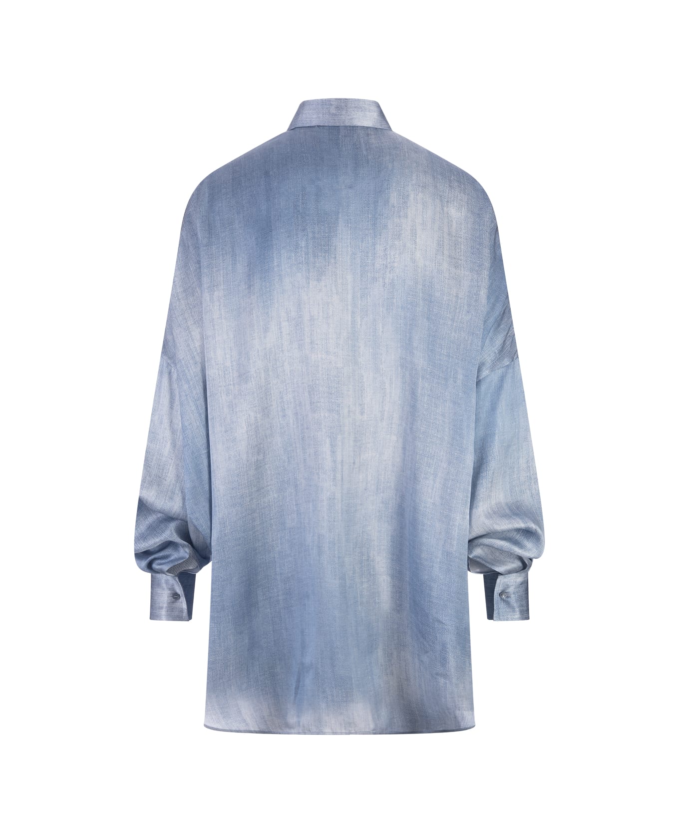 Ermanno Scervino Jeans Printed Satin Over Shirt - Blue シャツ