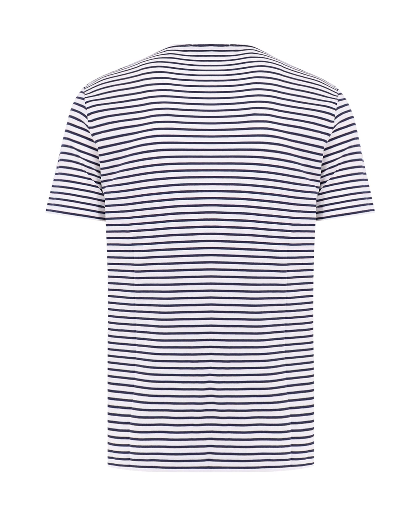 Polo Ralph Lauren Cotton Striped T-shirt With Logo Embroidery - Blue