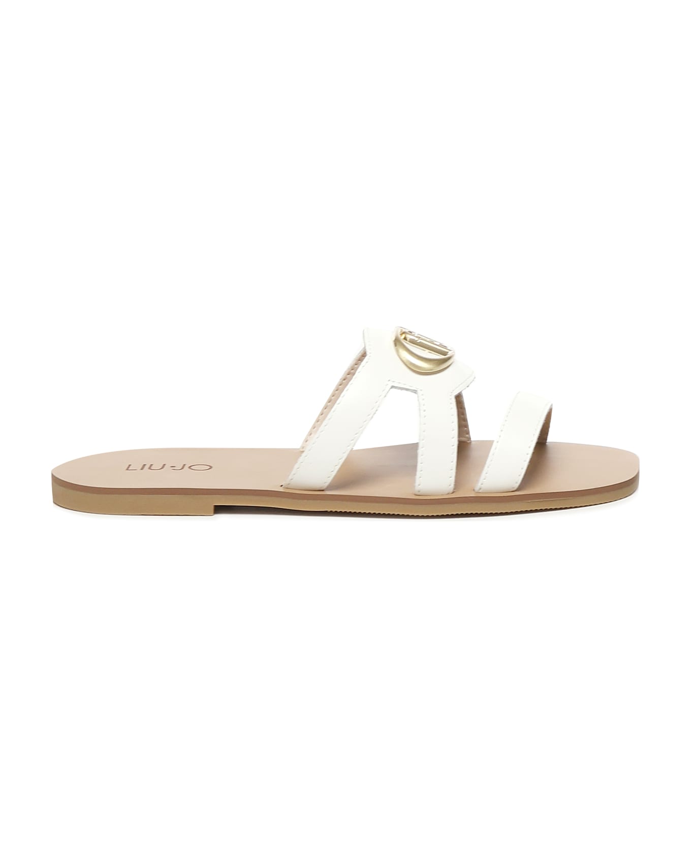 Liu-Jo Logo Flat Slippers - White